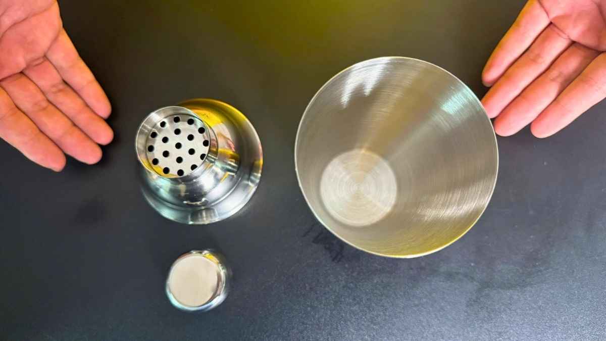 Bình lắc shaker inox 3 phần chắc chắn, inox cao cấp sáng bóng chống gỉ