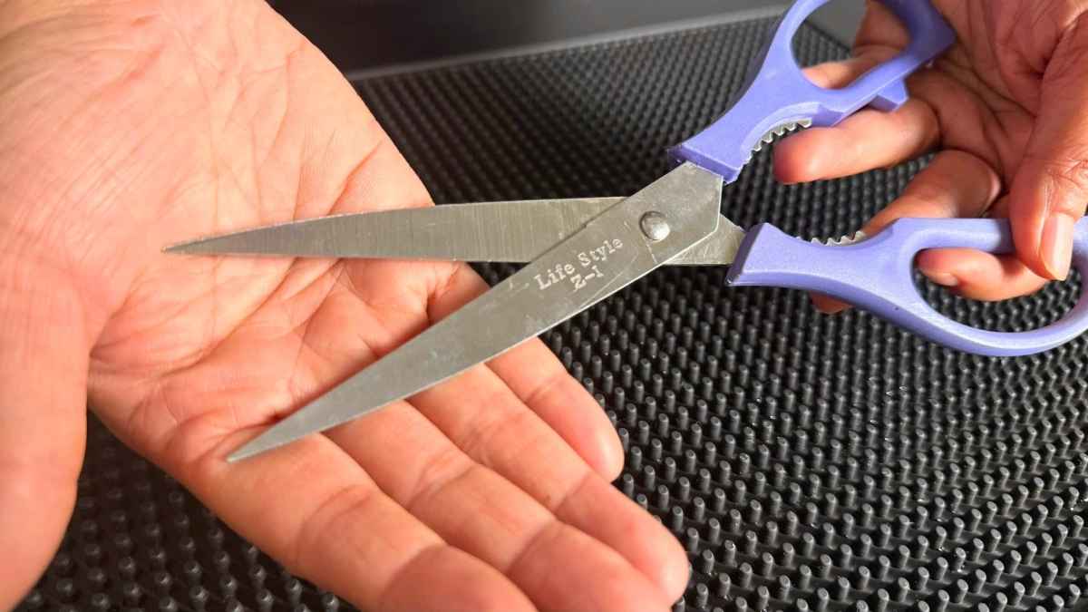 Ứng dụng kéo cắt giấy inox 23cm trong văn phòng, gia đình và quán cà phê.