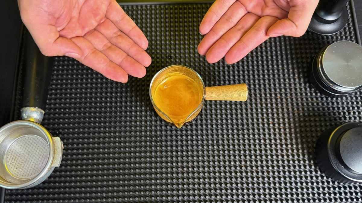 Ly đong espresso thủy tinh cán gỗ 75ml dùng cho quán cà phê và gia đình