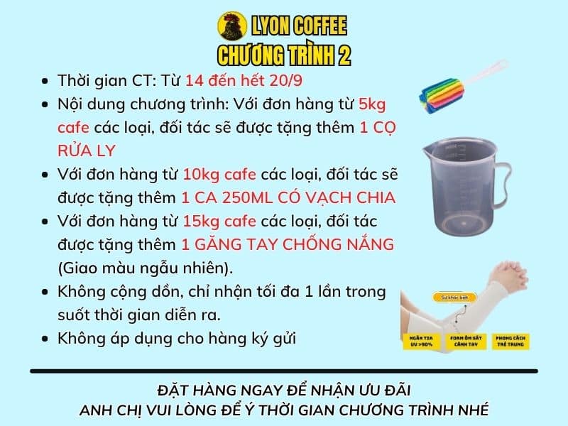 Chương trình ưu đãi khuyến mãi Lyon Coffee