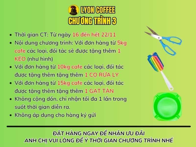 Chương trình ưu đãi khuyến mãi Lyon Coffee