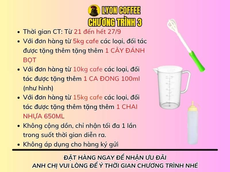Chương trình ưu đãi khuyến mãi Lyon Coffee
