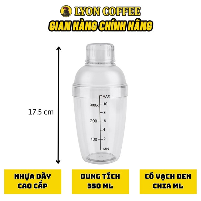 Shaker nhựa pha chế 350ml