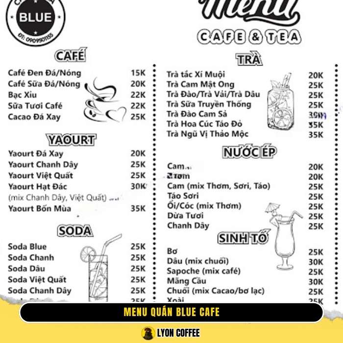 Review menu hình ảnh các quán Blue Cafe ngon gần đây nhất