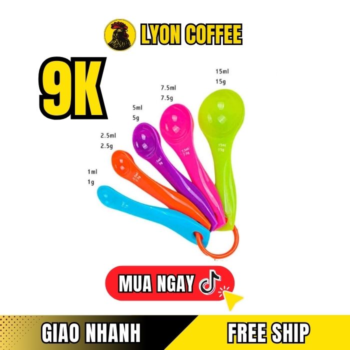 Bộ thìa đong, muỗng đong nhà bếp 5 món (set 5 cái)