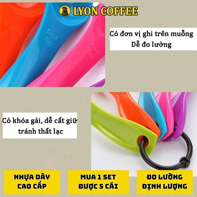 Bộ thìa đong, muỗng đong nhà bếp 5 món (set 5 cái)