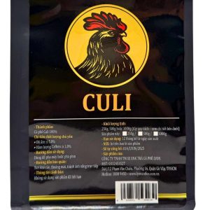 Túi cà phê hạt Culi chính hãng Lyon Coffee chụp chính diện