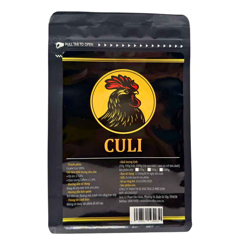 Cà phê hạt Culi pha máy