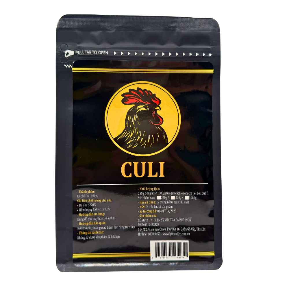 Cà phê hạt Culi rang mộc pha phin