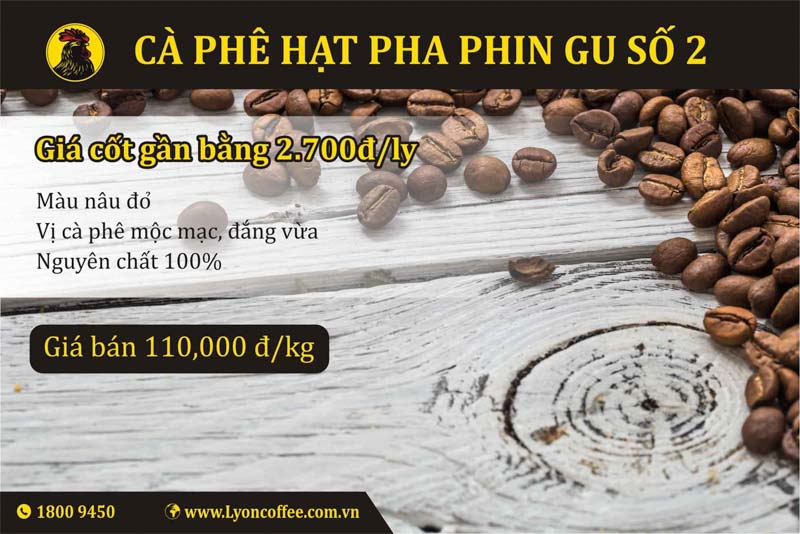 Bán gu cà phê hạt rang xay nguyên chất số 2 dòng pha phin của Lyon Coffee