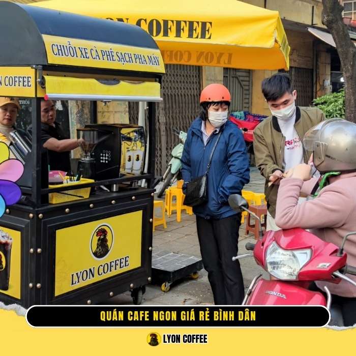 Mua nhượng quyền mô hình xe hạt cafe pha máy Lyon Café