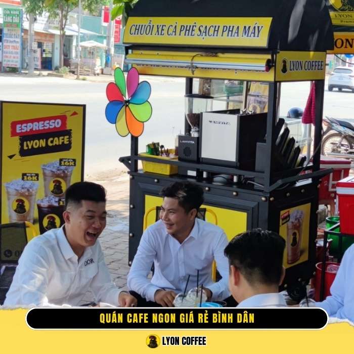 Cafe pha máy mang về Hoa Cúc