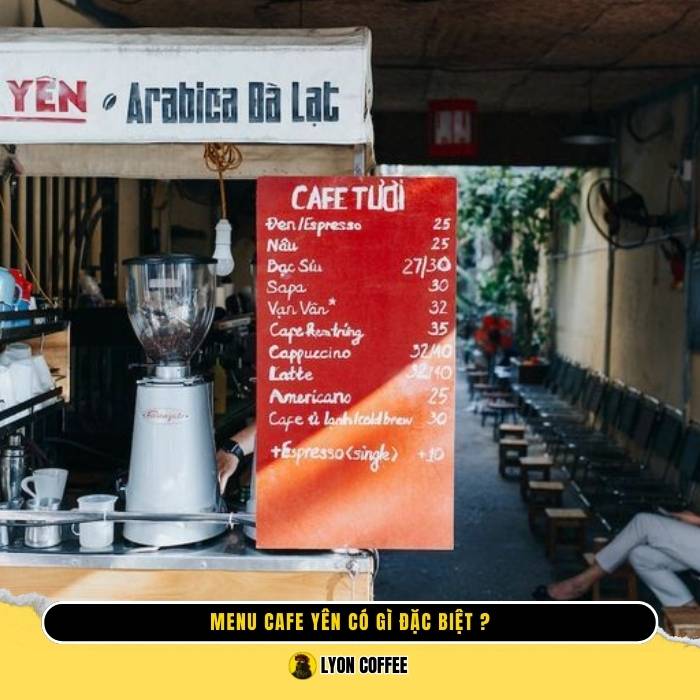 Review đánh giá menu thực đơn tại cà phê Yên Hà Nội