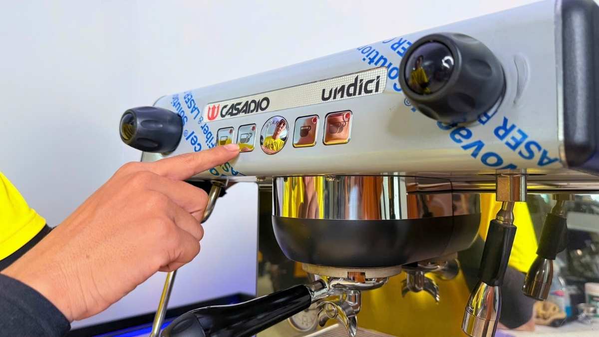 bảng điều khiển volumetric và vòi steam inox Casadio