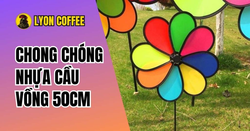 Chong chóng nhựa cầu vồng 50cm có 8 cánh nhiều màu