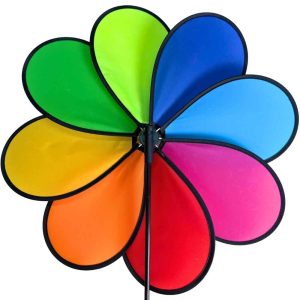 Chong chóng nhựa cầu vồng 50cm có 8 cánh nhiều màu