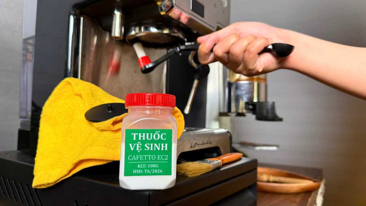 Combo vệ sinh máy pha cà phê espresso cho quán nhỏ, văn phòng và gia đình