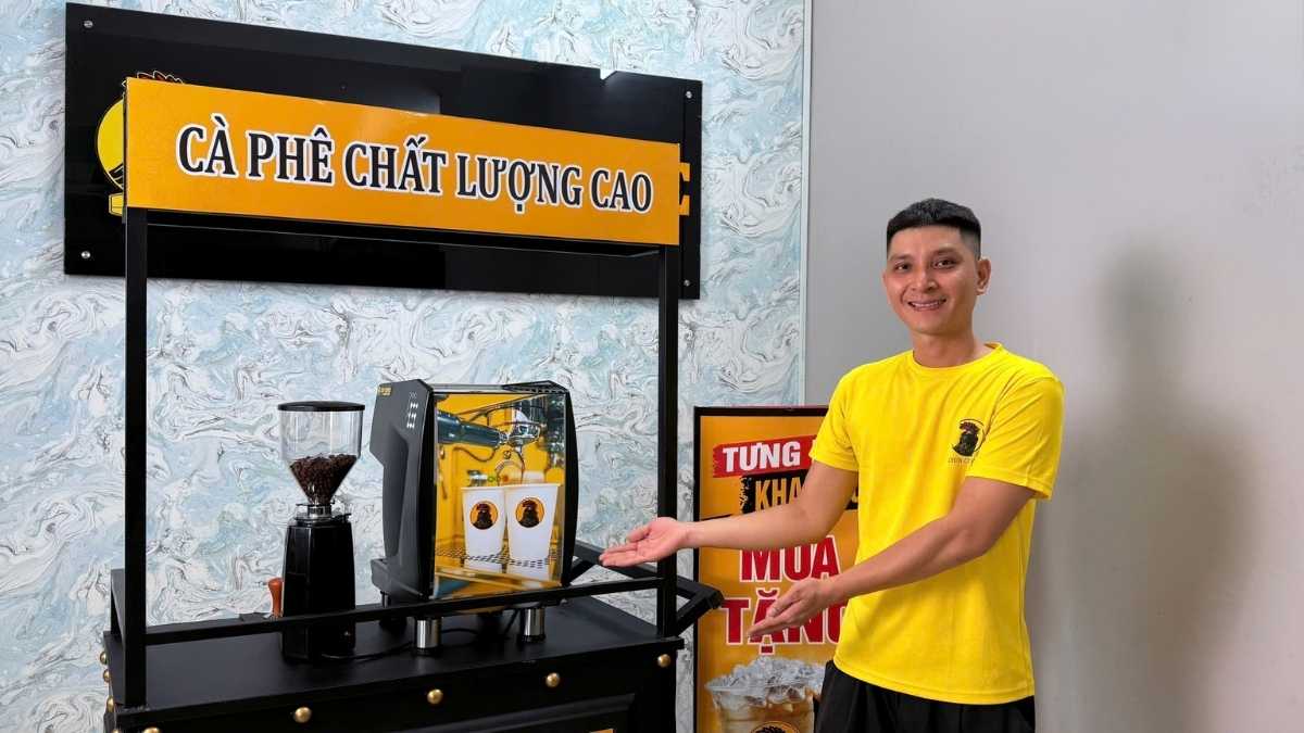 Combo xe cà phê 25 triệu Lyon Coffee – mô hình take-away tự động định lượng