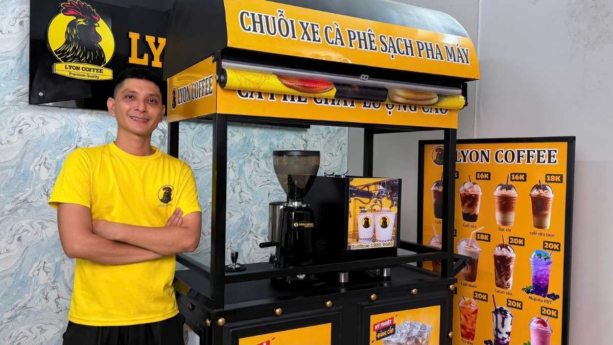 Combo xe cà phê 39 triệu Lyon Coffee – máy Lamvita Go và Casalano 600 cho quán take-away chuyên nghiệp