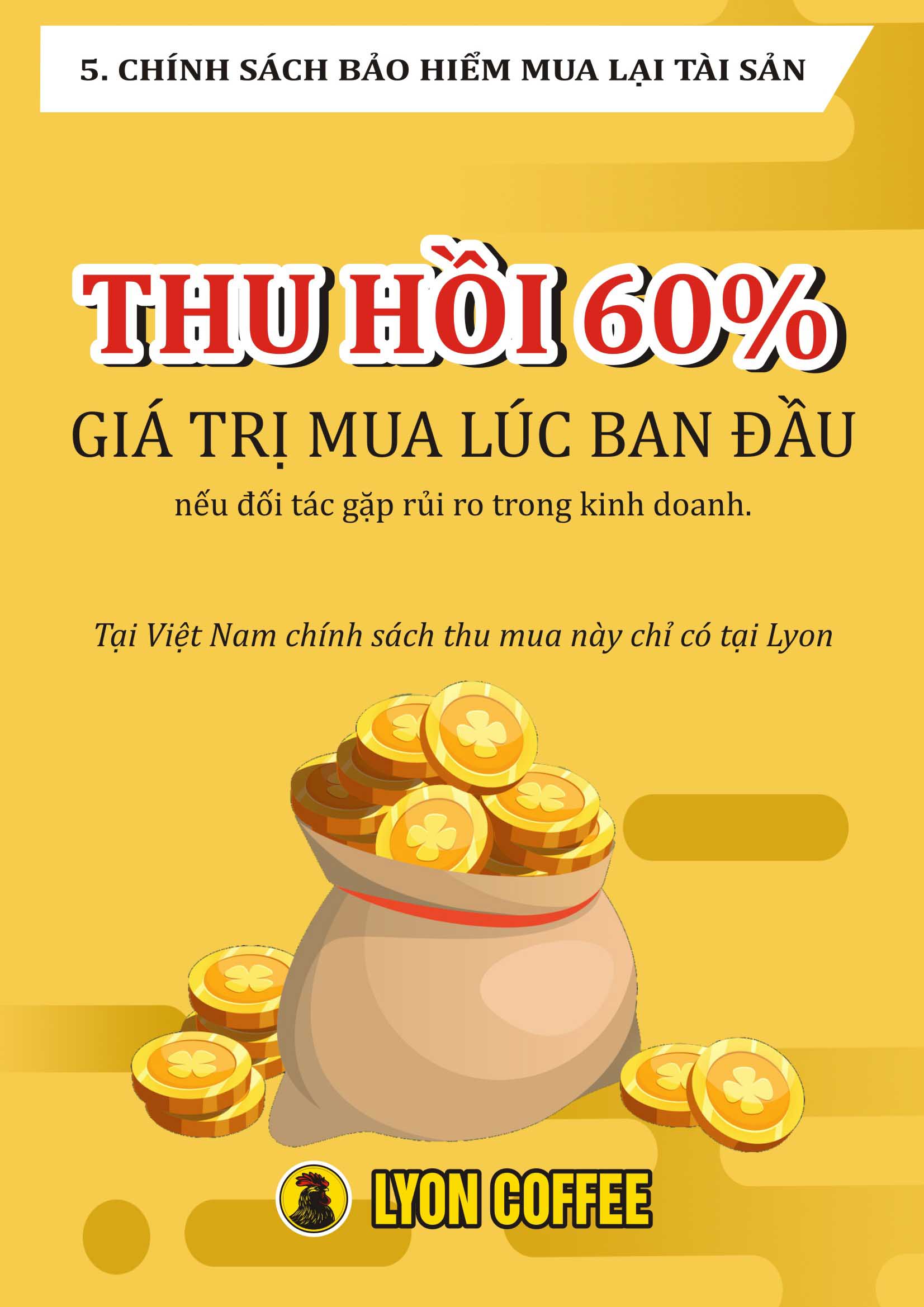 Tại Việt Nam, chỉ Lyon Coffee mới có chính sách thu hồi 60% 