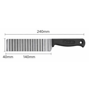 dao cắt thạch lưỡi sóng inox 240mm bản 40mm dày 0,6mm đo thực tế