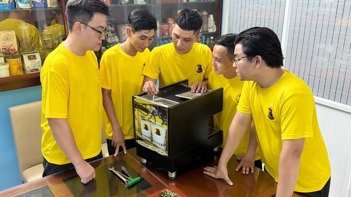 máy pha cà phê Gemilai cũ kiểm định 15 bước kỹ thuật