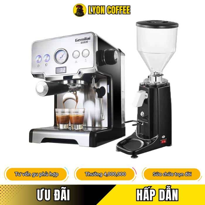 Tìm hiểu combo máy pha cafe Gemilai CRM 3605