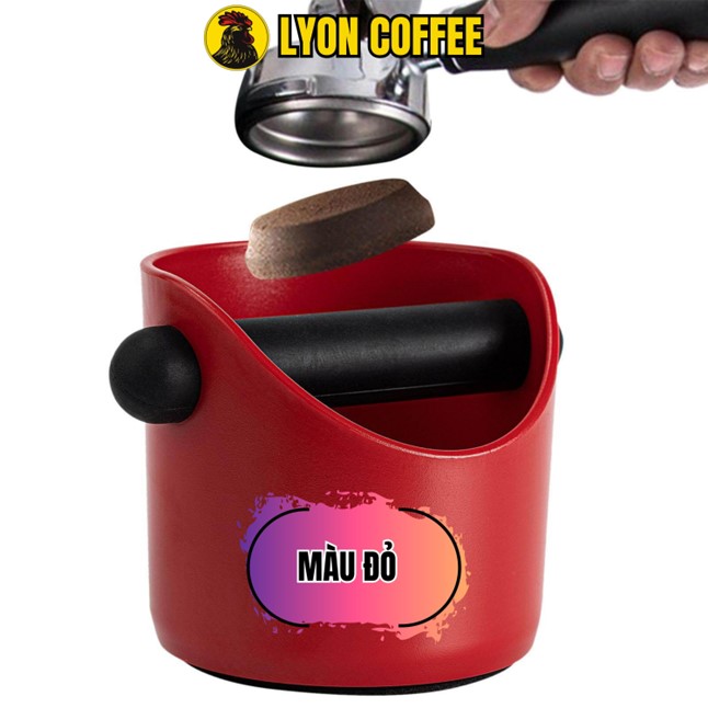 Thùng đựng rác xô đựng bã cafe Ý màu đỏ