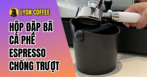 Hộp đập bã cà phê Espresso chống trượt tiện dụng cho pha chế, thùng đựng rác xô đựng bã cafe Ý