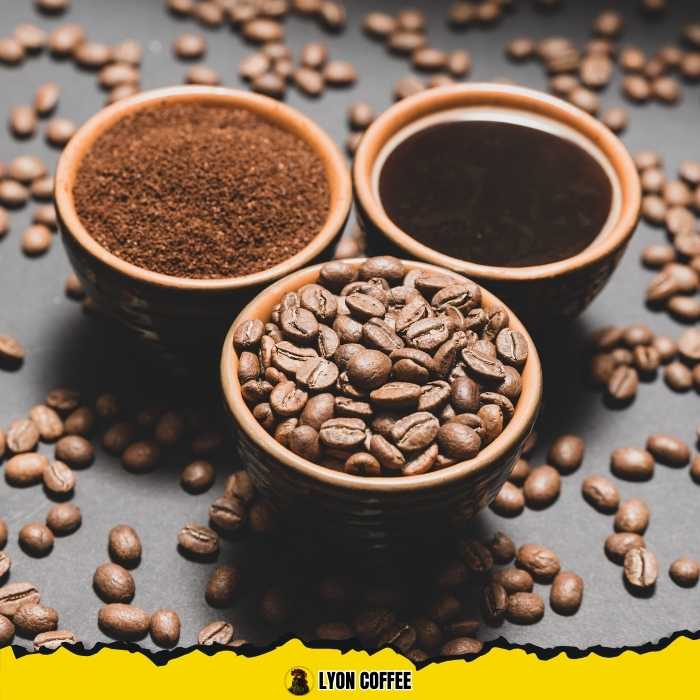 Hình ảnh so sánh hương vị cà phê Robusta với Arabica và các loại cà phê khác.