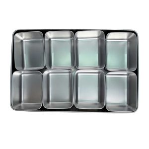 Khay inox đựng topping 8 ngăn
