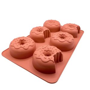 Khuôn Khuôn donut làm thạch họa tiết kẹo cốm 6 lỗdonut 6 lỗ