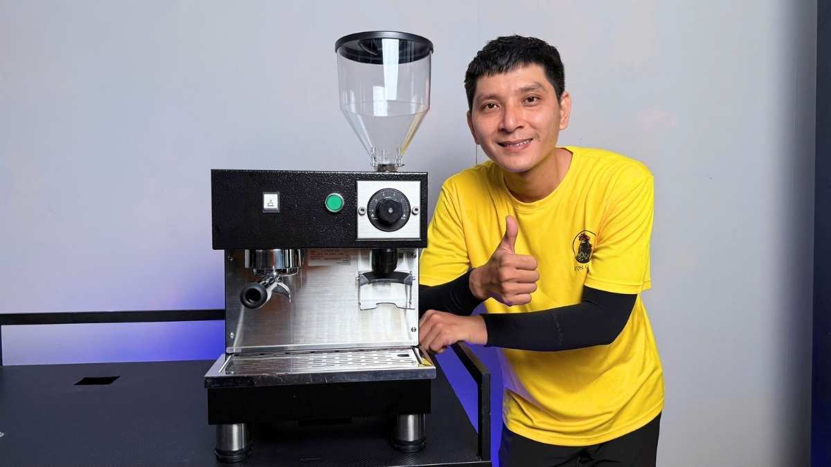 máy pha cà phê Lamvita Eco II nhỏ gọn tích hợp grinder