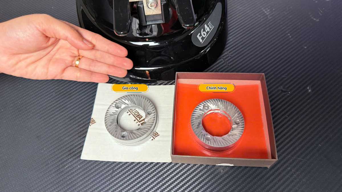 so sánh lưỡi dao máy xay cà phê fiorenzato chính hãng và lưỡi gia công 64mm