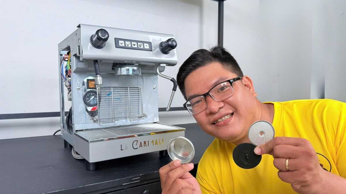 Lưới group và filter Carimali 58 mm giúp ổn định áp suất và dòng nước espresso