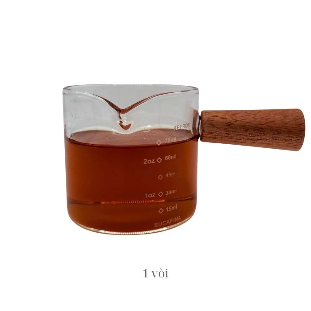 Ly đong espresso bằng thuỷ tinh cán gỗ - Ảnh 5