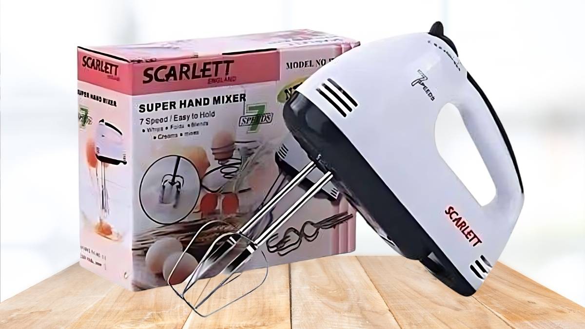  Máy đánh trứng trộn bột Scarlett 7 tốc độ inox ABS