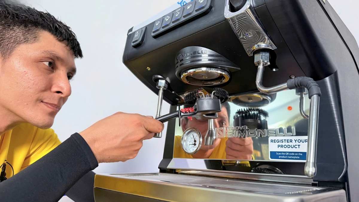 vệ sinh steam wand và backflush máy Appia Life 1G