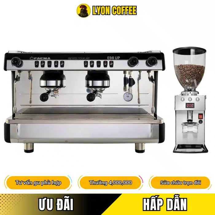 Combo máy pha cà phê Faema E98 Up Auto 2 Group