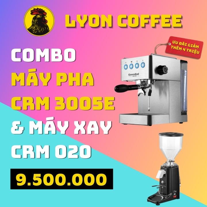 Giá mua combo máy pha cà phê Gemilai CRM 3005E bao nhiêu tiền
