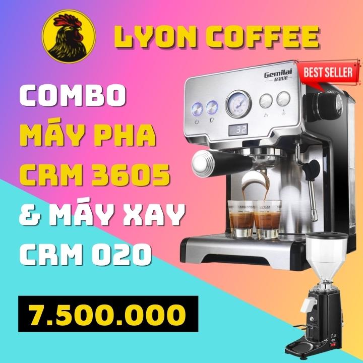 Giá mua combo máy pha cà phê Gemilai CRM 3605E bao nhiêu tiền