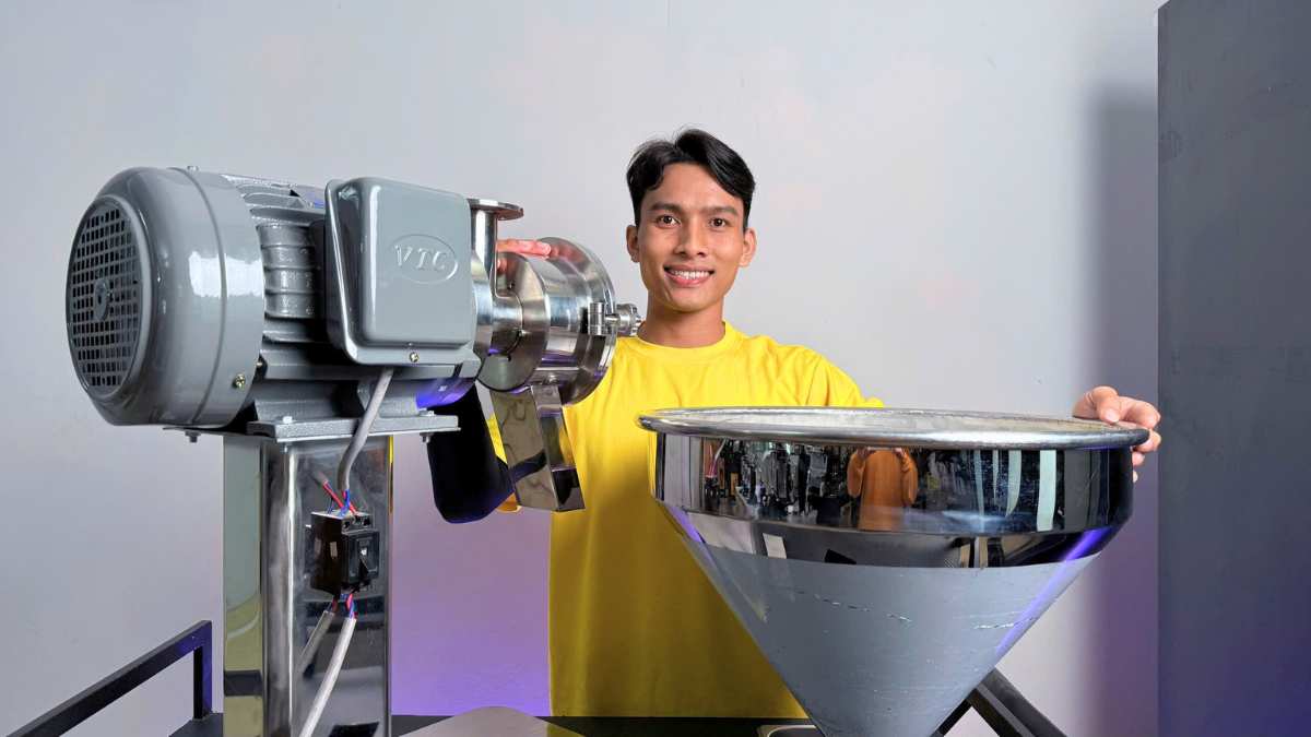 Máy xay cà phê công nghiệp inox 2HP motor lõi đồng hiệu suất 100kg giờ