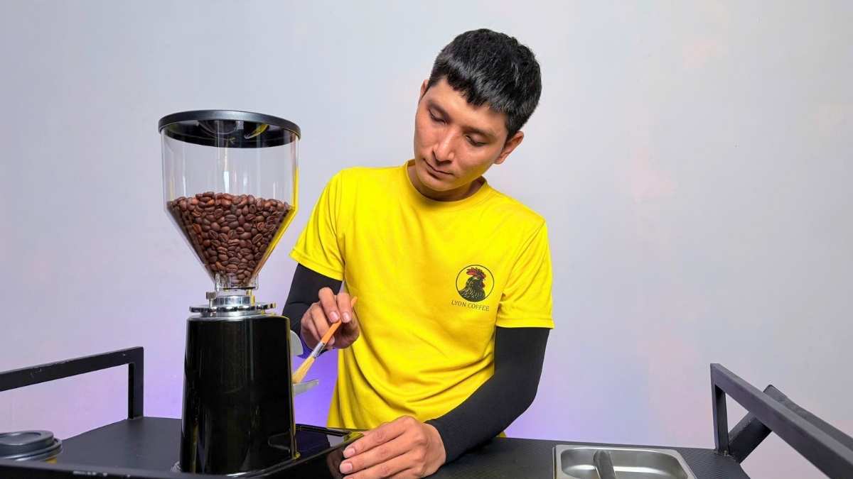 Vệ sinh máy xay cà phê Gemilai CRM 019 burr và buồng xay sau mỗi ca