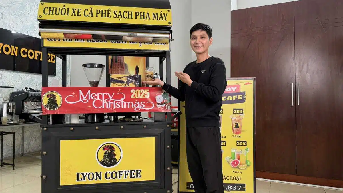 Mua xe đẩy bán cà phê