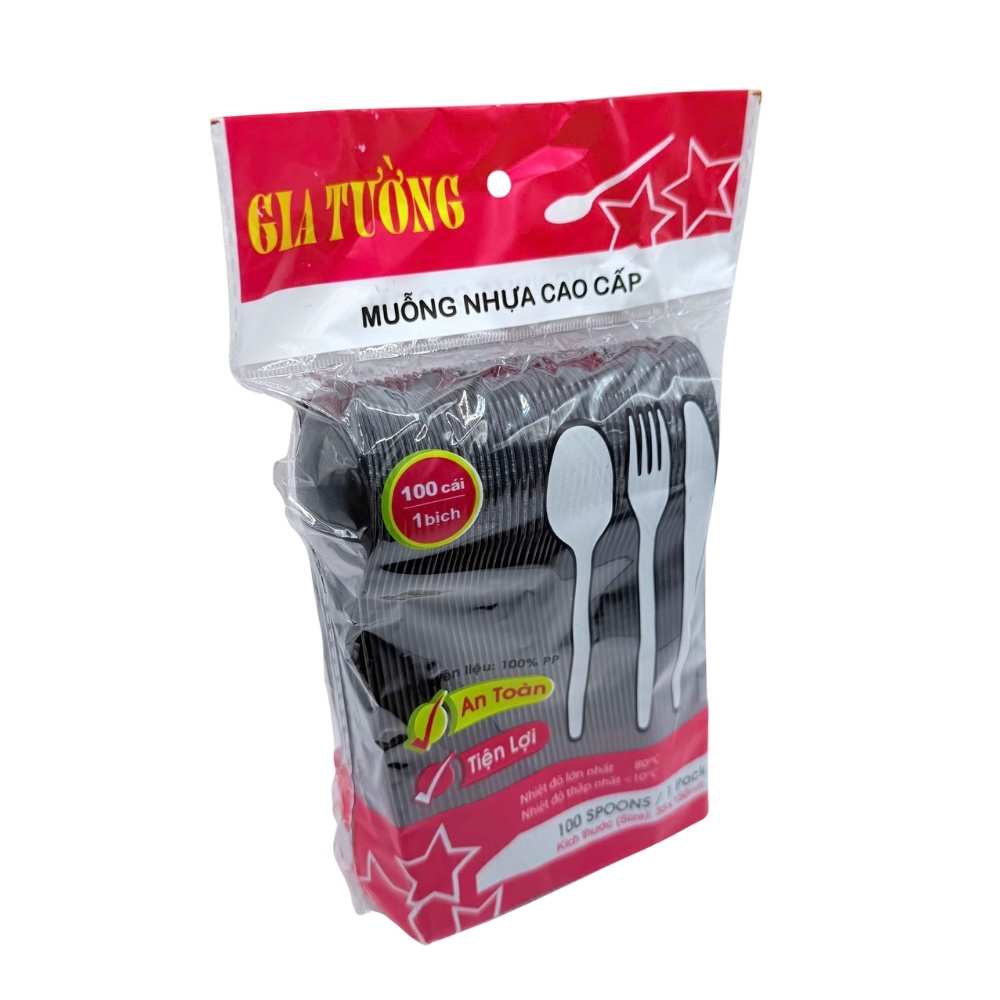 Muỗng nhựa dùng 1 lần - Bịch 100 cái tiện lợi an toàn - Ảnh 3