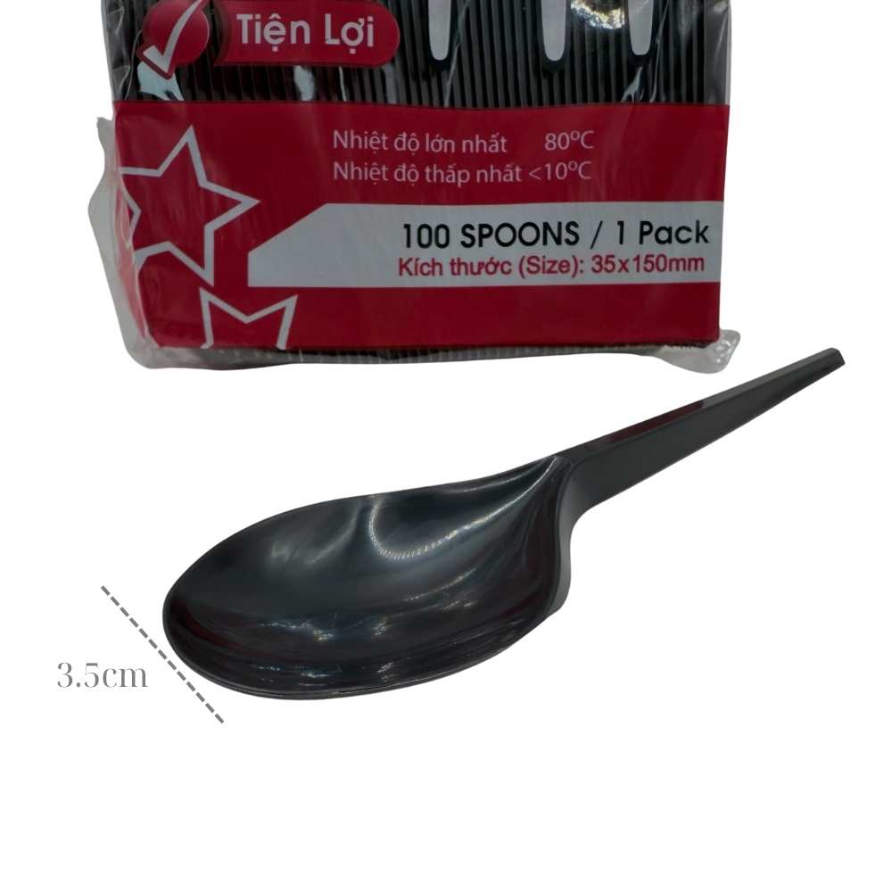 Muỗng nhựa dùng 1 lần - Bịch 100 cái tiện lợi an toàn - Ảnh 4