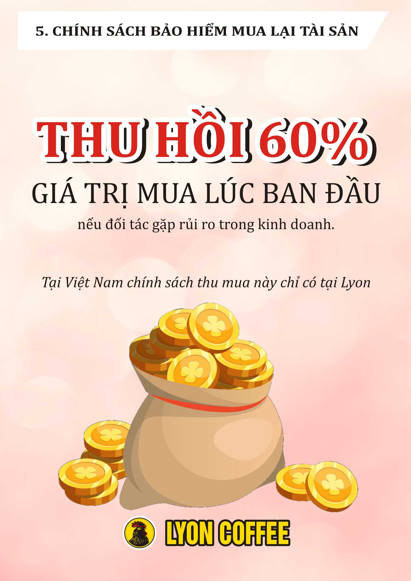 Tại Việt Nam, chỉ tại Lyon Coffee mới có chính sách bảo hiểm thu lại 60%
