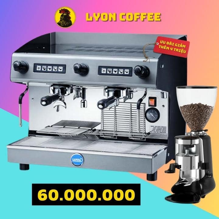 Combo máy pha cafe trọn bộ 2 group 60 triệu