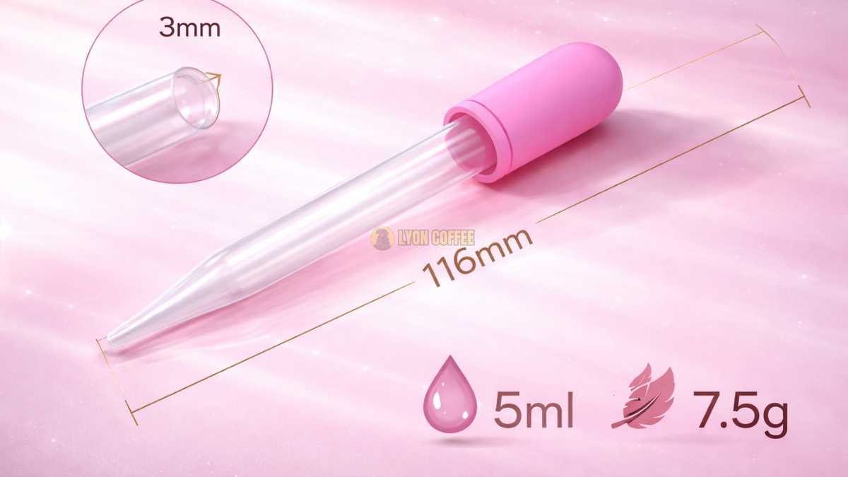 ống bơm nhỏ thân trong suốt bóng bóp hồng dễ nhìn lượng còn lại khi dùng