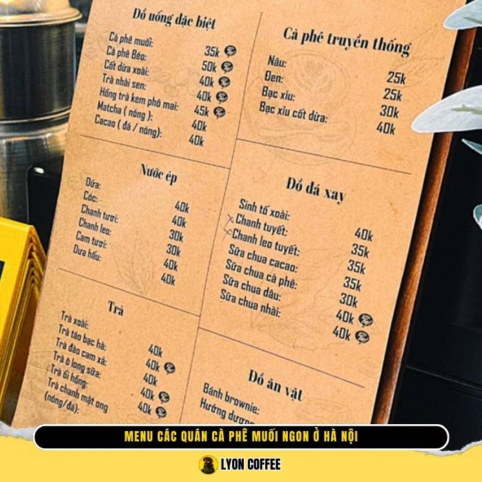 Review menu các quán cà phê muối ở Hà Nội có gì ngon